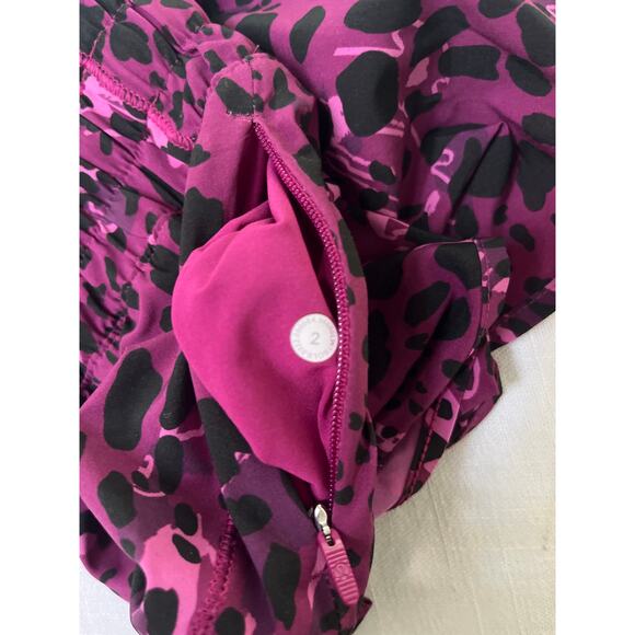 Lululemon Track That High Rise Purple Leopard Print shorts size 2 - Picture 4 of 8